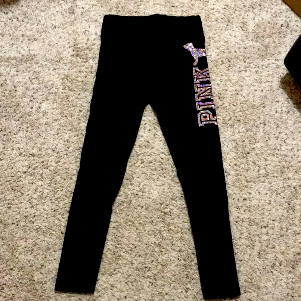 Victoria Secret Pink Rose Gold Bling Leggings